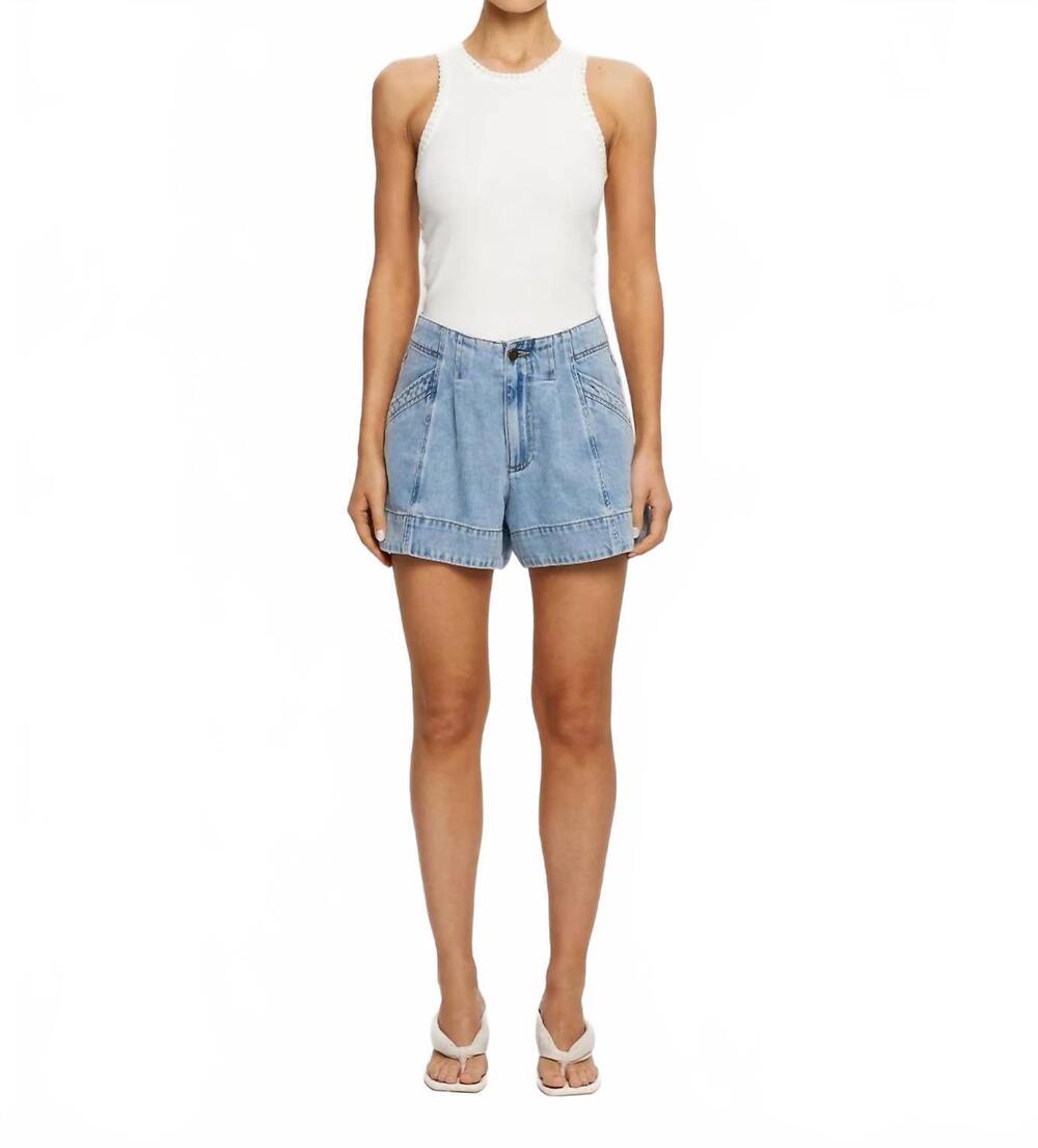 NEW KIVARI women's laguna denim short in pale stone